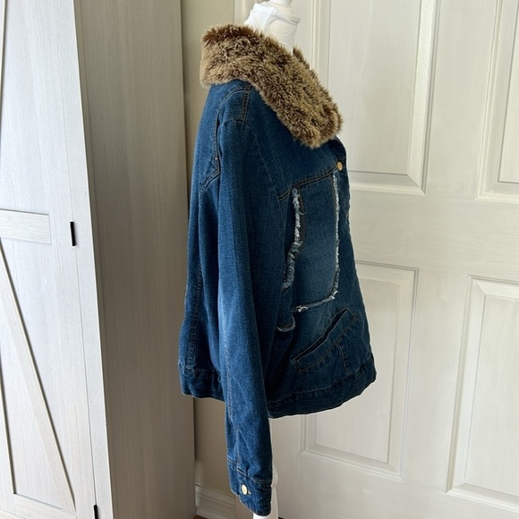 Dollhouse Removable Fur Denim Jacket Sz 2X - Picture 5 of 16